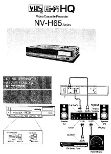 Fragment instrukcji obsługi magnetowidu Panasonic ze schematem podłączenia sprzętu audio.