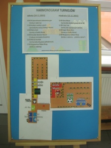 Harmonogram turniejów i inne plansze informacyjne